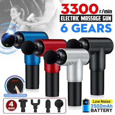 6 Gears 4 Heads 3300r/min  Therapy Massage Guns Muscle Massager Pain Sport Massage Machine Relax Body Slimming Relief