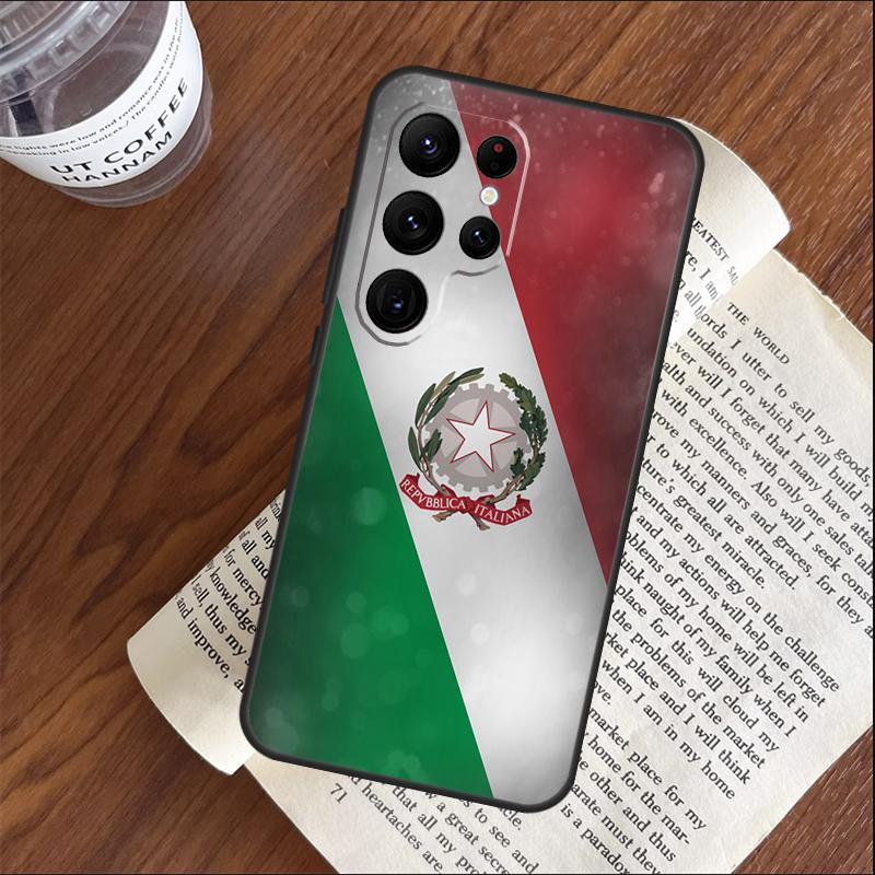 Italy Flag Phone Case For Samsung Galaxy S25 S24 S23 S22 S21 Ultra S9 S10 Plus S20 FE Funda Cover Shell