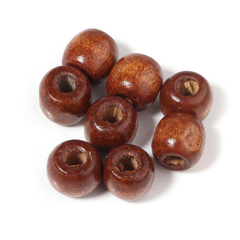 100pcs/Lot 9 11mm Natural Wooden Beads for Jewelry Making Big Hole Wood Beads DIY Hair Accessories Handmade Bracelet Necklace