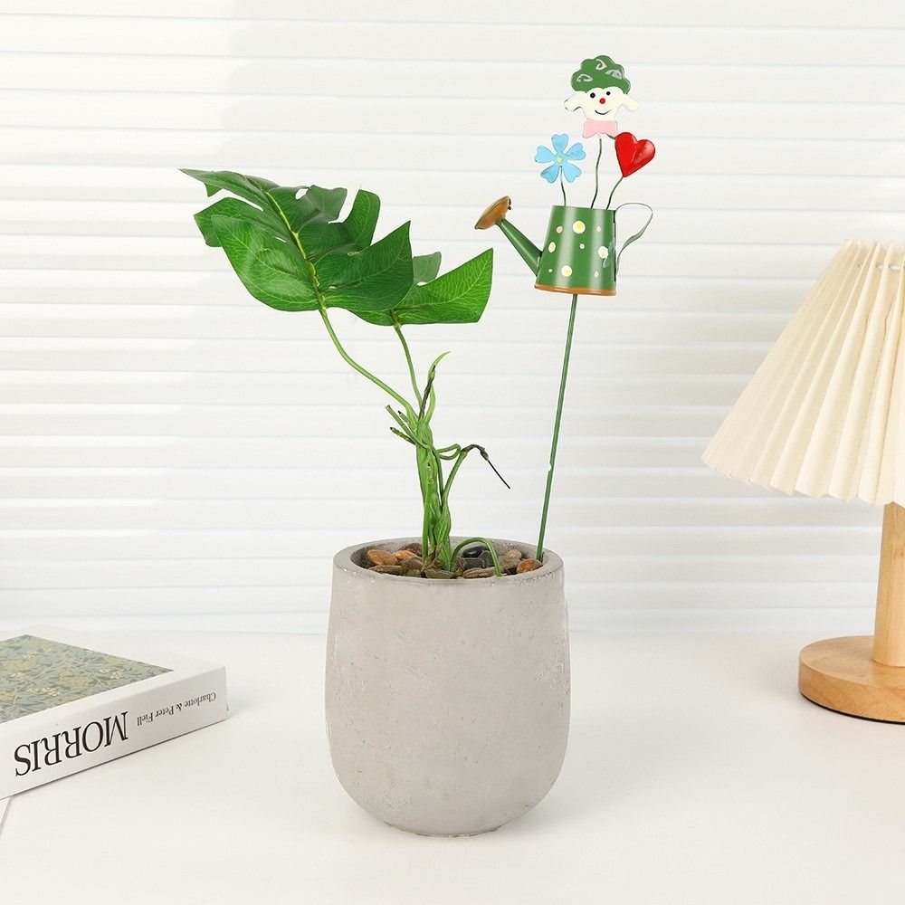 Dopamine Color Flower Pot Plugin Cartoon Potted Decoration New Ground Plug Accessories  Garden