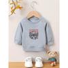 European sizes Kids' Lightweight Geometric Print Round Neck Sweatshirt - Soft Long Sleeve Top, Regular Fit for Everyday Comfort, Casual Kids Wear