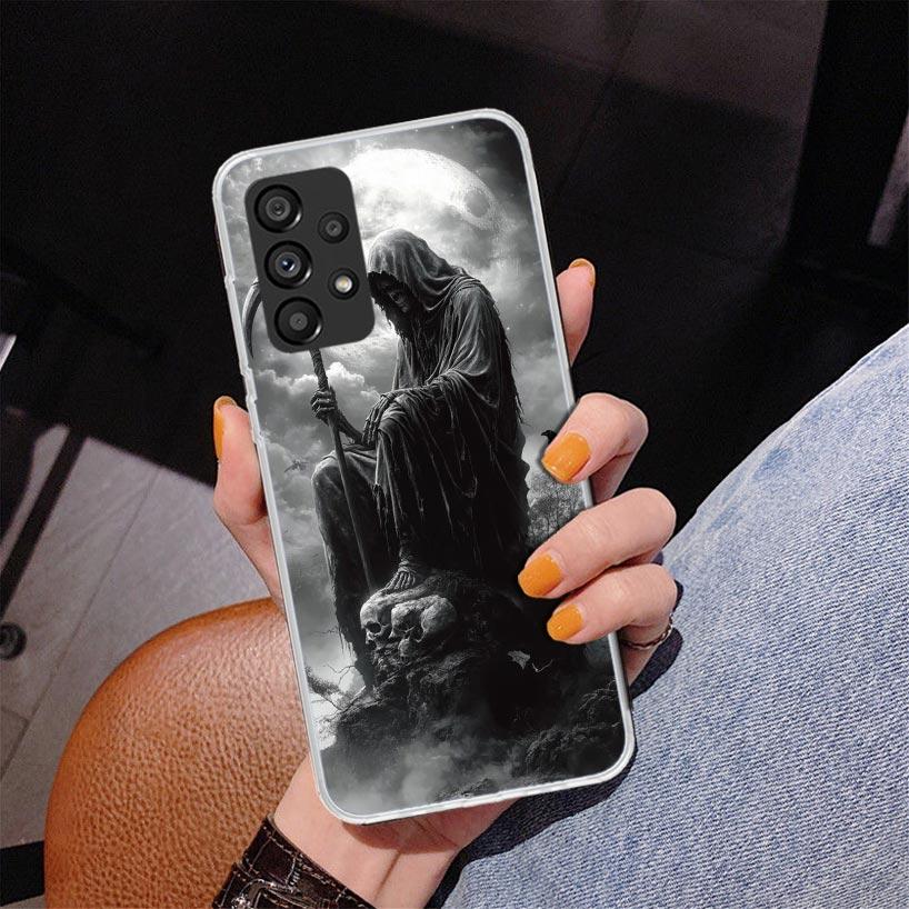 Death Grim Reaper Skull Scythe Phone Case For Samsung Galaxy A52 A32 A22 A12 A51 A31 A50S A30S A20S A10S Note 20 Ultra 10 Plus S
