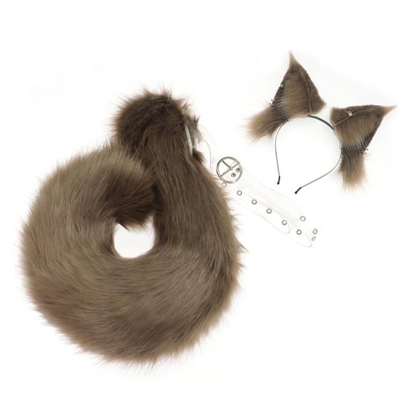 Squirrel Ears and Tail Set Animal Squirrel Costume Set Squirrel Ears Headband Squirrel Tail Halloween Cosplay Costumes 1
