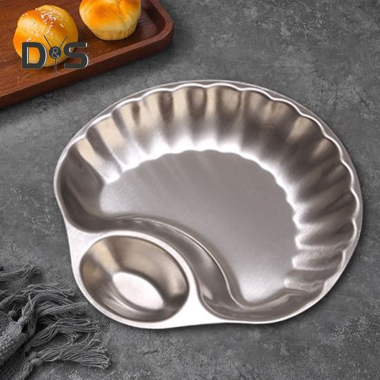 Set de tăvi pentru gustări din oțel inoxidabil cu bol pentru scufundare Tavă de servire pentru sandvișuri cu design fin și lustruit pentru chipsuri de sushi găluște salate