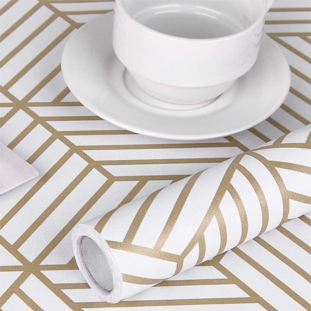 Geometrische Sechseck-Tapete Abziehen und Aufkleben Tapeten Abnehmbare Selbstklebende Tapete Vinylpapier Für Schlafzimmer Heimdekoration