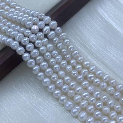 White Punch Pearl 7-8mm For Jewelry Making DIY Necklace Bracelet Earrings Accessory