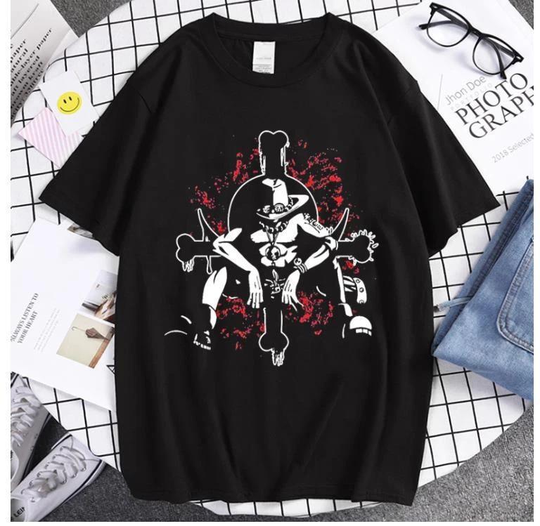 One Piece D.Ace Cosplay Anime T-Shirt Shirt Undershirt Costumes Cotton Black
