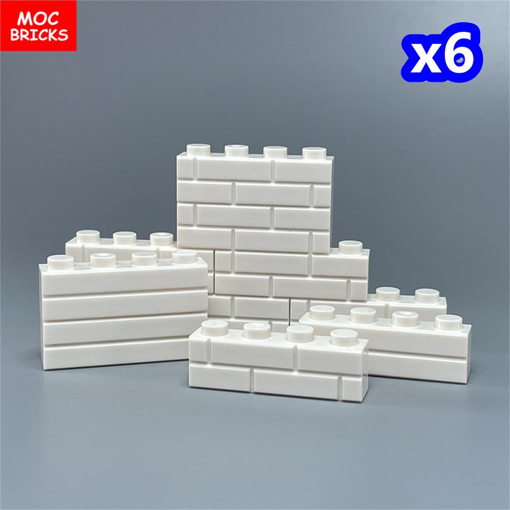 Non-Toxic Moc Bricks Window Fence Arch White Winter Snow Horse Figure City Architectural Church Accessories Children Christmas Toys