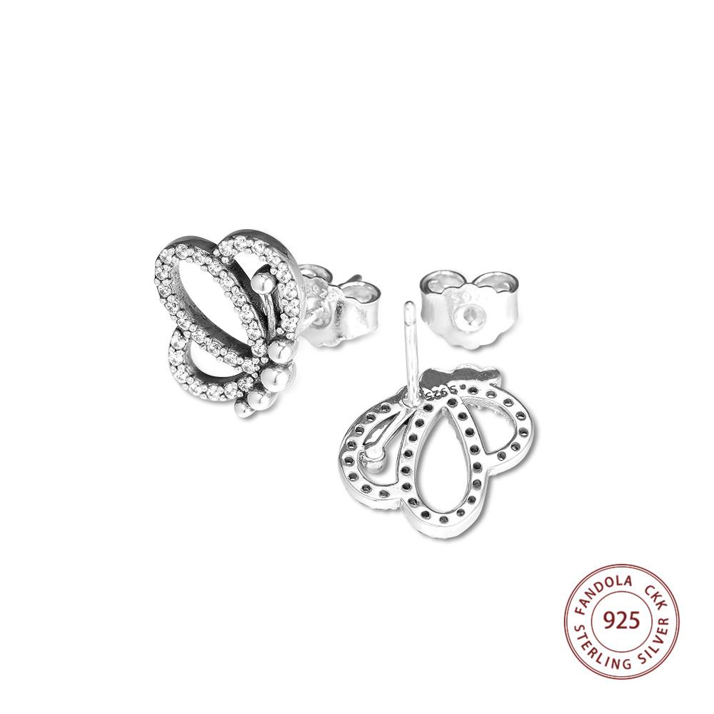 Authentic 925 Sterling Silver Butterfly Outlines Stud Earrings for Women Wedding Earings Fashion Jewelry Accesorios Mujer