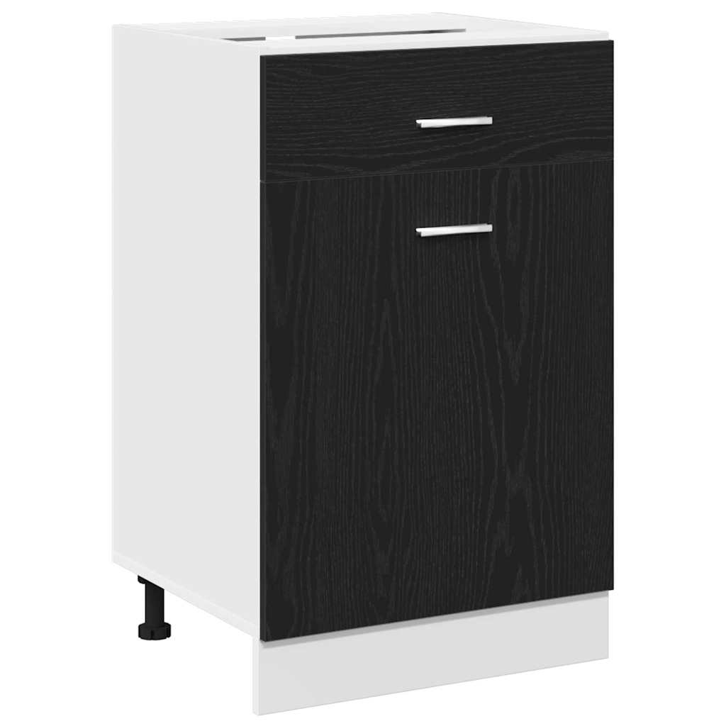 Hanging Cabinet with Shelf Black Oak Effect 50 x 46 x 81.5 cm