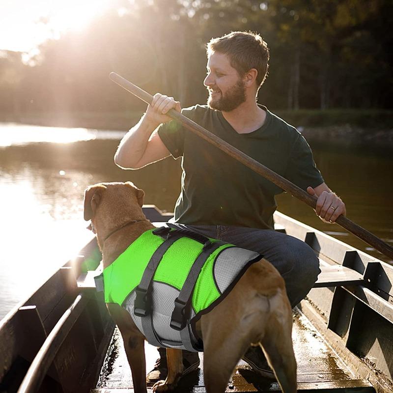 Adjustable Dog Life Jacket with Rescue Handle Sport Safety Rescue Vest Dog Clothes Puppy Float Swimming Suit for All Pet Dogs