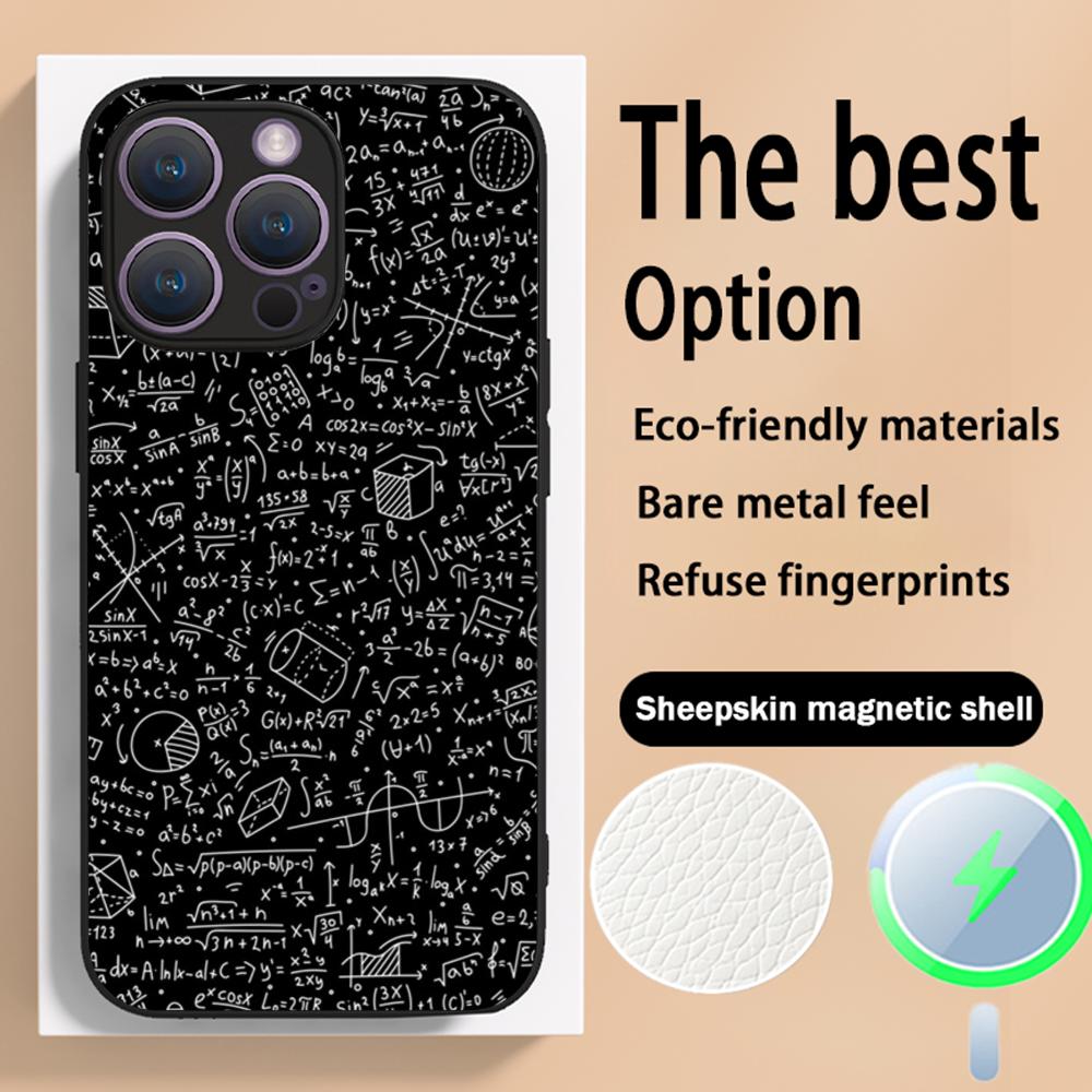 

Cool formula equation cool pattern Phone Case For iPhone 16 15 14 13 12 11 Plus Pro Max High-end Luxury Magsafe Sheepskin iPhone 16 Pro