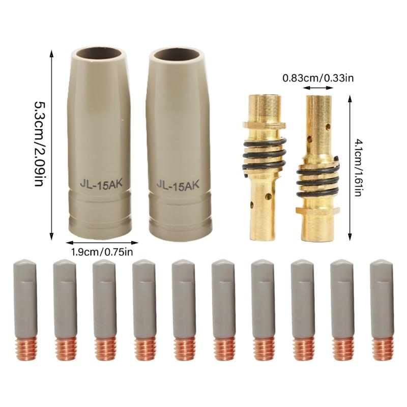 14Pz 15AK Ugelli di Contatto per Saldatura Rivestiti Ugello Gas Ugello Manicotto Protettivo Sostituzione per Pistole Saldanti