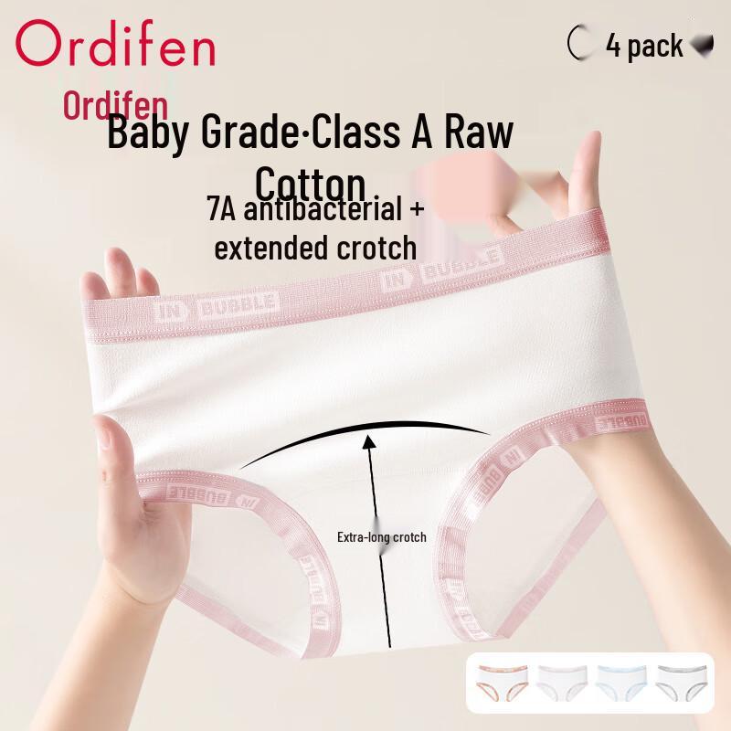 

Oudifen Women s Antibacterial Cotton Mid-Waist Briefs (4-Pack) L