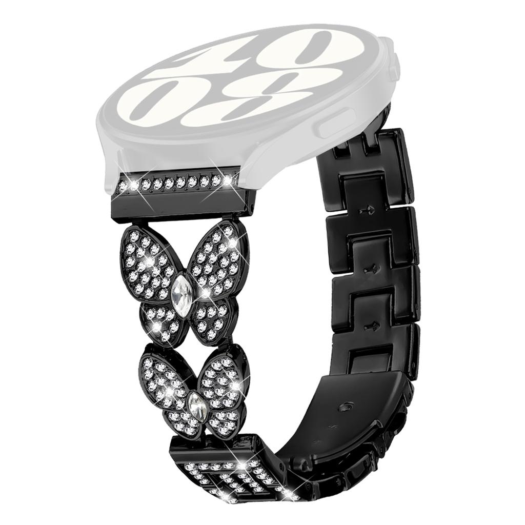 For Haylou RT LS05S Metal Band Butterfly Rhinestones Decor Watch Strap