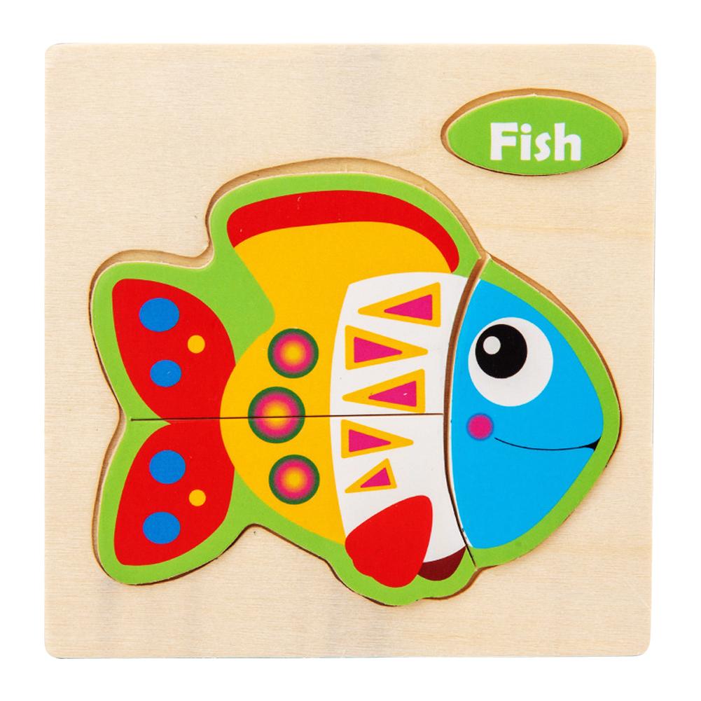 Wooden 3D Jigsaw Puzzle For Kids Educational Toys Cartoon Animal Vehicle Traffic Early Learning Intelligence Toy
