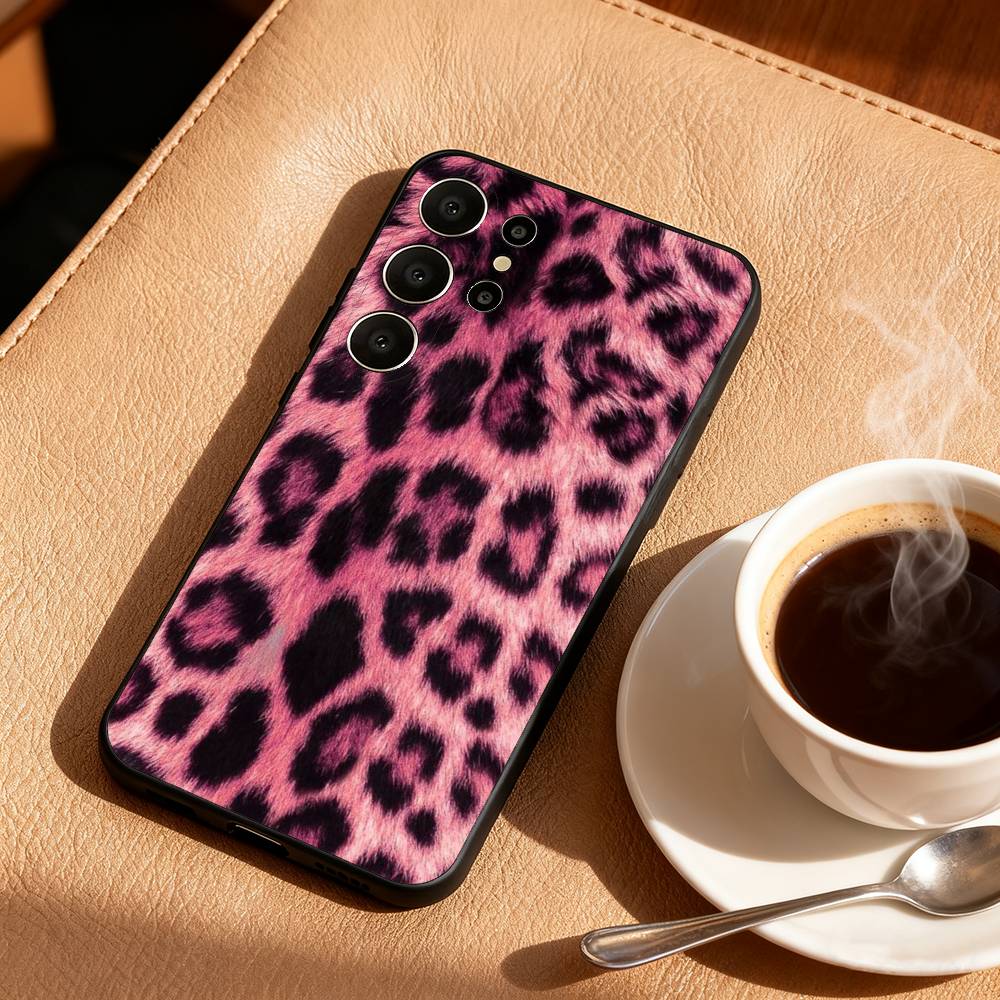 F-Fashion T-Tiger Leopard Print Phone Case For Samsung S25,S24,S21,S22,S23,S30,Ultra,S20,FE,Lite,10,9,Black Cover