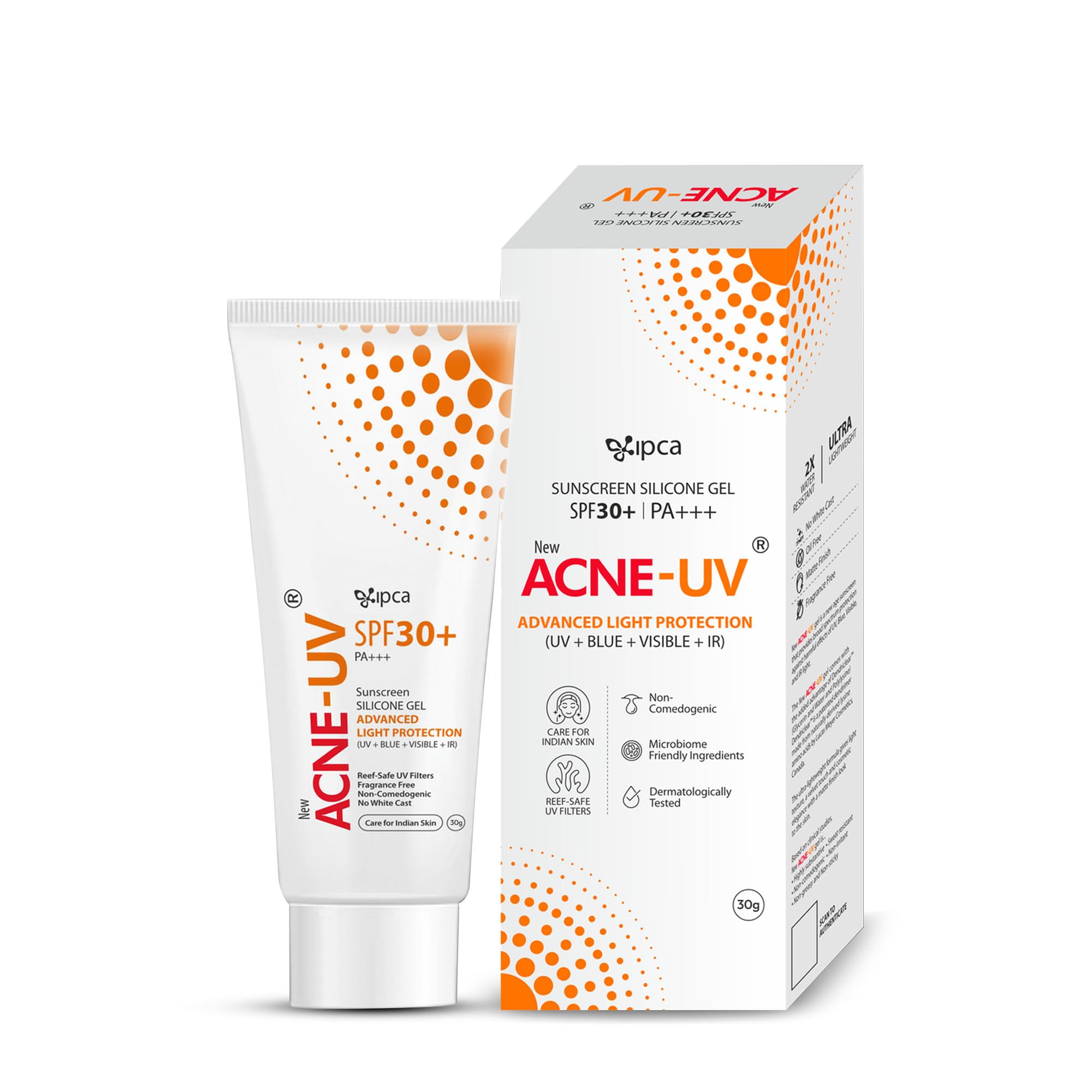 

New ACNE-UV Gel Sunscreen SPF 30 PA+++ | 30g Sunscreen for Oily Skin Women & Men | Non-Comedogenic Silicone Gel | Visible Light Protection | Wate