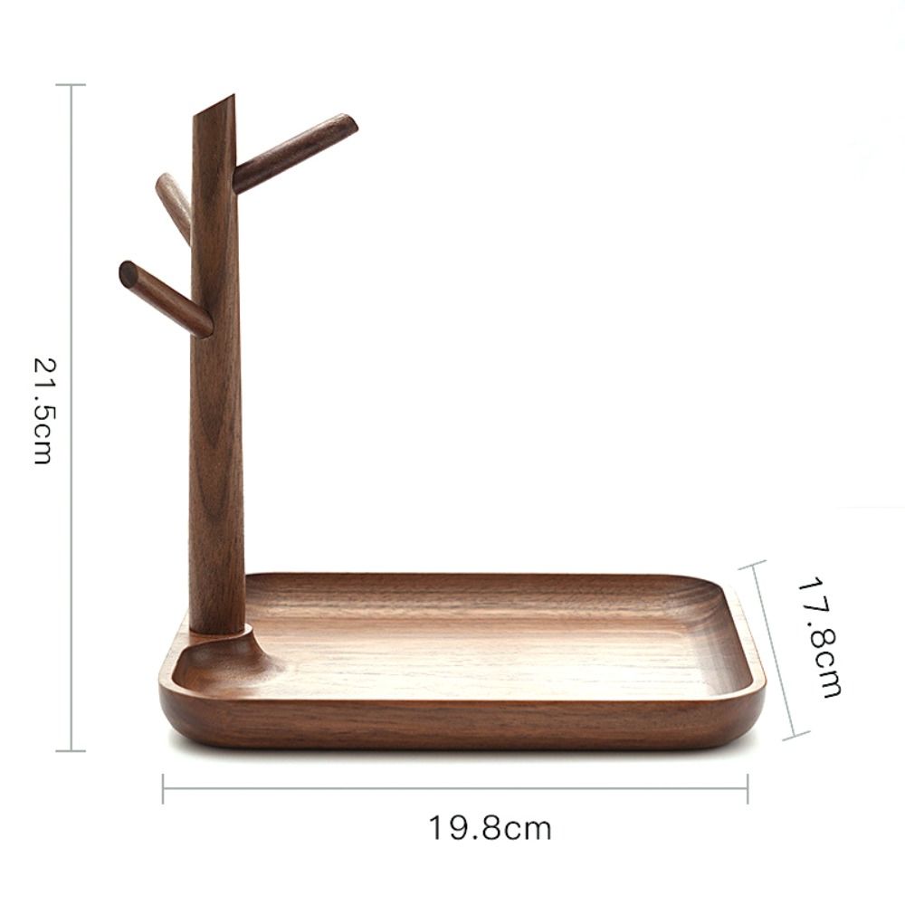 INS for Desktop, Hallway Key Holder Mug Rack Beech/Walnut Storage Rack Storage Tray Jewelry Display Stand Desk Organizer