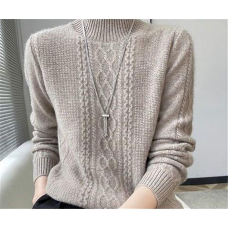 Half High Collar Base Sweater for Women In Autumn and Winter, Thick Inner Top To Cover The Stomach and Show Off Weight, Plus Plus Size Knitted Sweater