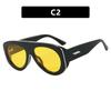 Oversized Oval Pilot Shield Sunglasses Women Big 2025 Luxury Brand Retro Y2K Punk Mirror Sun Glasses For Ladies Shades UV400