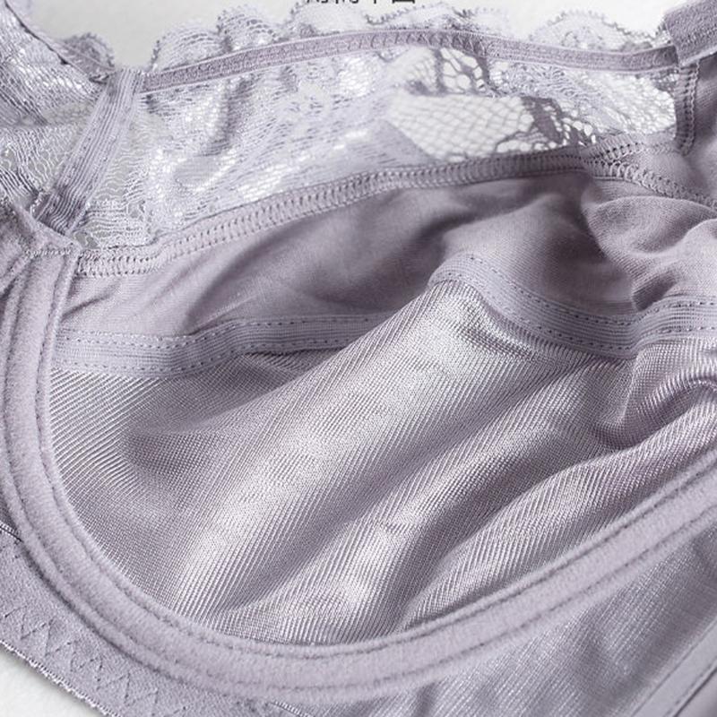 Underwear Women's Full Cup with Steel Ring on The Support To Prevent Sagging Large Size Chest Small Summer Ultra-thin Bra