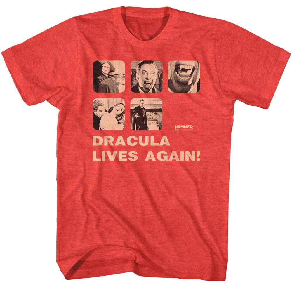 Dracula Lives Again Men T Shirt Vampire Hammer Horror Christopher S