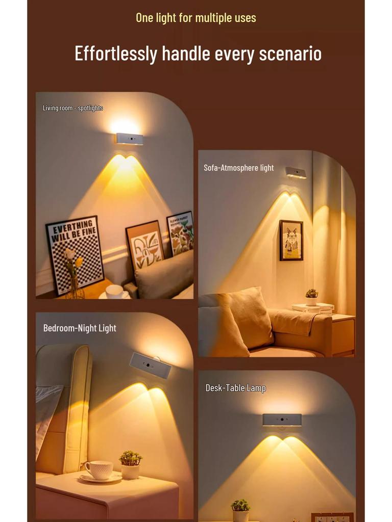 Wireless Rechargeable Magnetic Bedside Lamp with Remote Control and Sensor