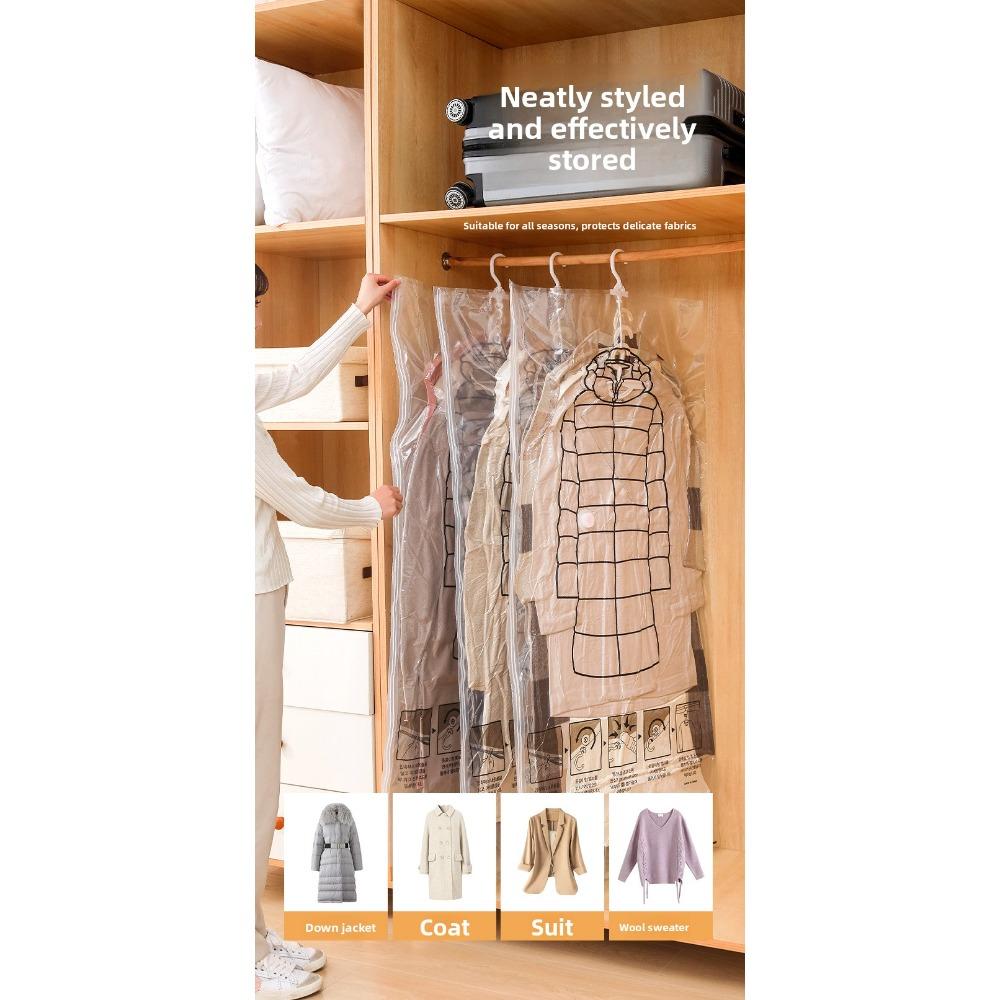Extra Großer Hängender Vakuum-Kompressions-Aufbewahrungsbeutel mit 5-Haken-Design zum Kleiderschutz