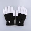 LED Multicolor Light-Up Fingerless Gloves for Halloween & Christmas - Flashing White Knit for Adults & Kids