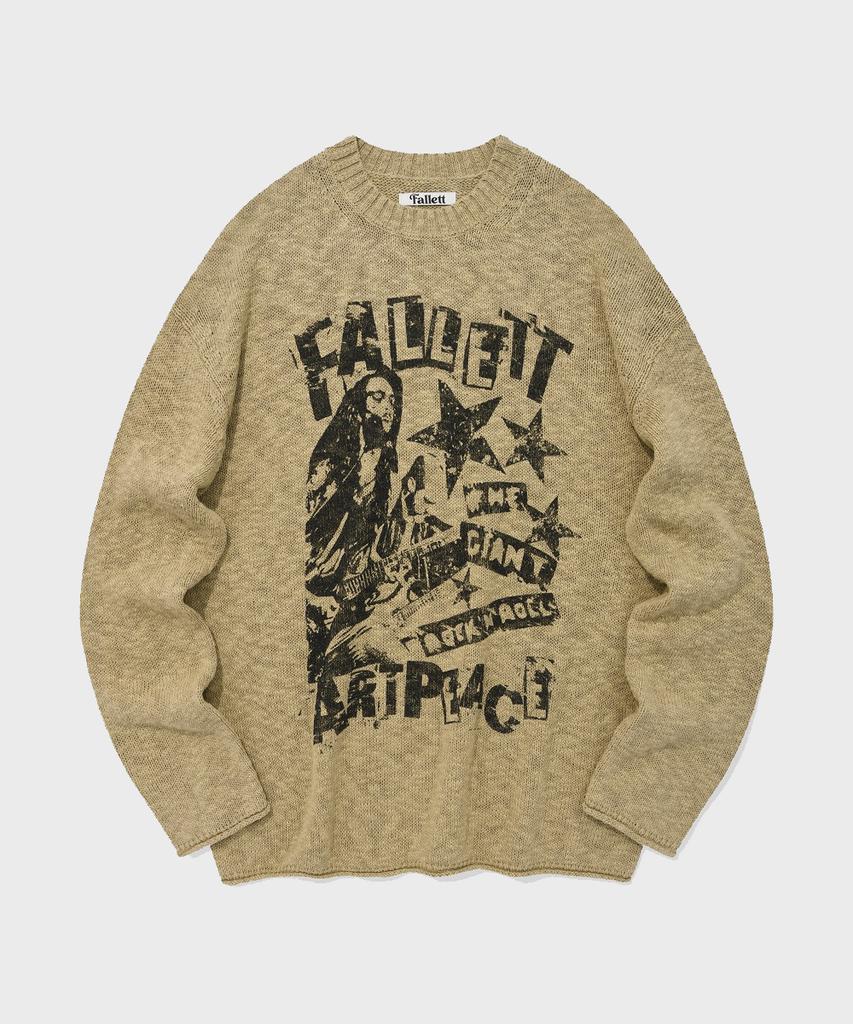 FALLETT Rock Band Knit Light Khaki