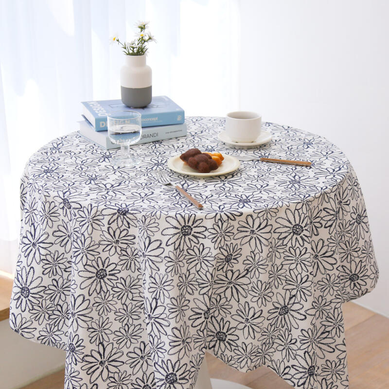 Sketch Cotton Tablecloth Side Tablecloth XL (140cmx220cm) Green Drawing