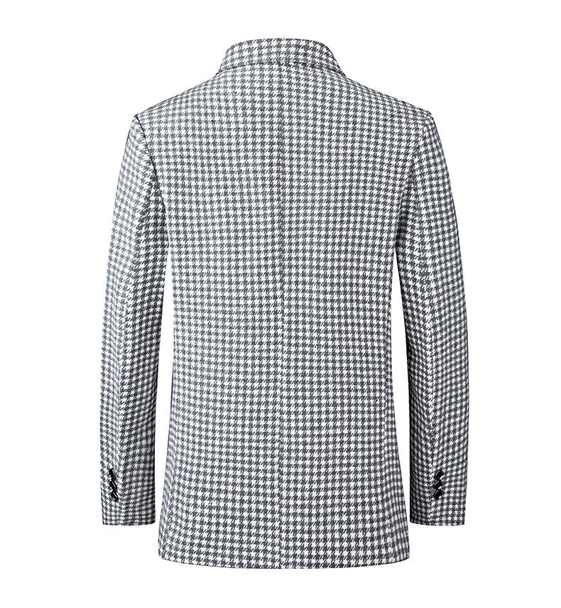 2024 Men's Slim Fit Plaid Jacket Suit - Korean Style, Casual Spring/Autumnwear