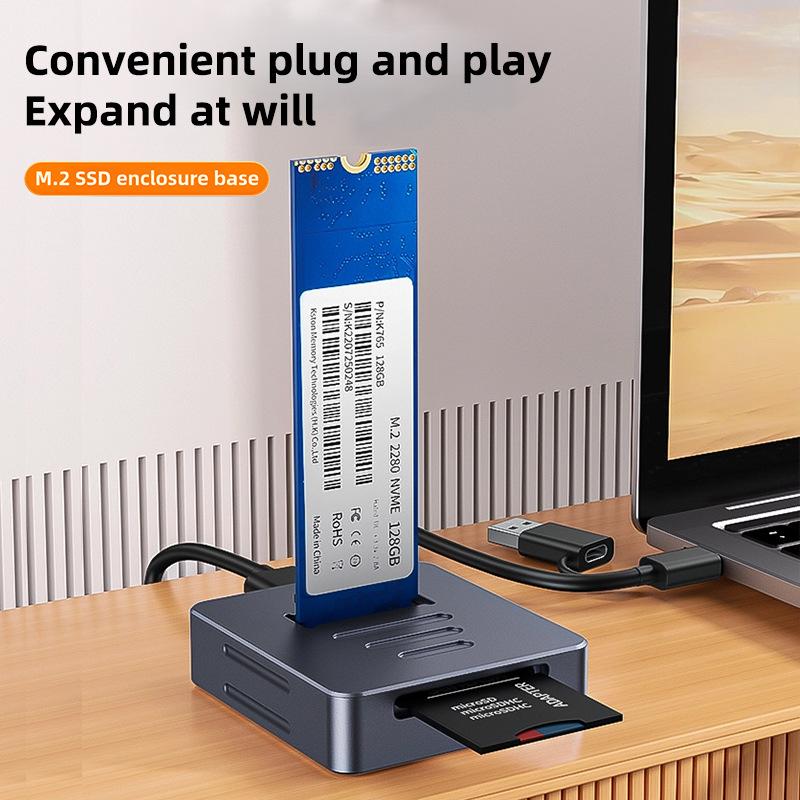 10Gbps M2 NVMe SSD Enclosure Externí M.2 NVMe SSD Pevný Disk Hliníkové Pouzdro NVMe PCIe Externí Box Pro M.2 SSD Dokovací Stanice Podporuje SD 2.0 Kartu