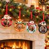 Wooden Christmas Photo Frame Ornament Insertable Santa Snowman Holiday Decor