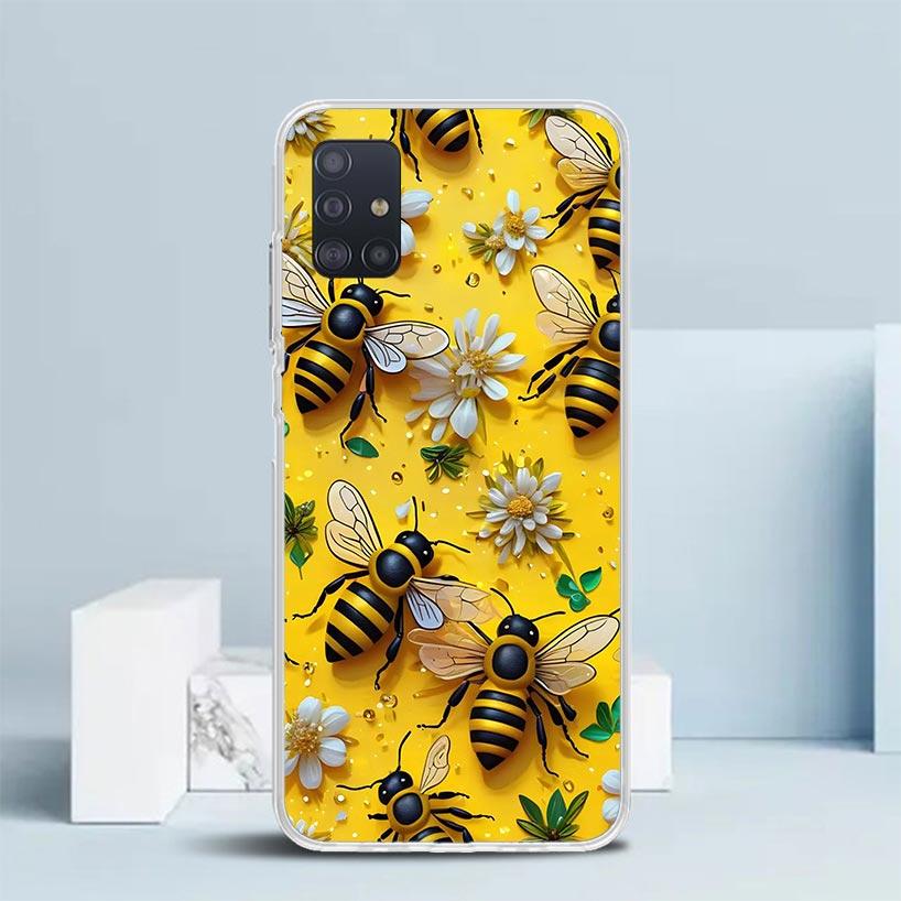 Bee Keeping Honey Animal Soft Cover for Samsung Galaxy A12 A22 A32 A52 A72 A02S Phone Case Note 20 Ultra 10 S10 Plus A51 A71 A50