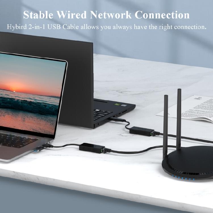 USB Type C to RJ45 2.5Gbps Ethernet Adapter Providing Fast 2500Mbps Internet Access Enhances Productivity