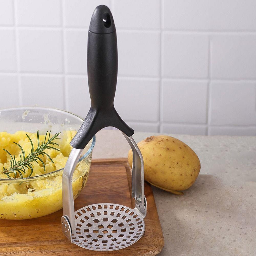 Non-Slip Handle Potato Masher Comfort Grip Garlic Press Fruit Masher Vegetable Smasher  Meat