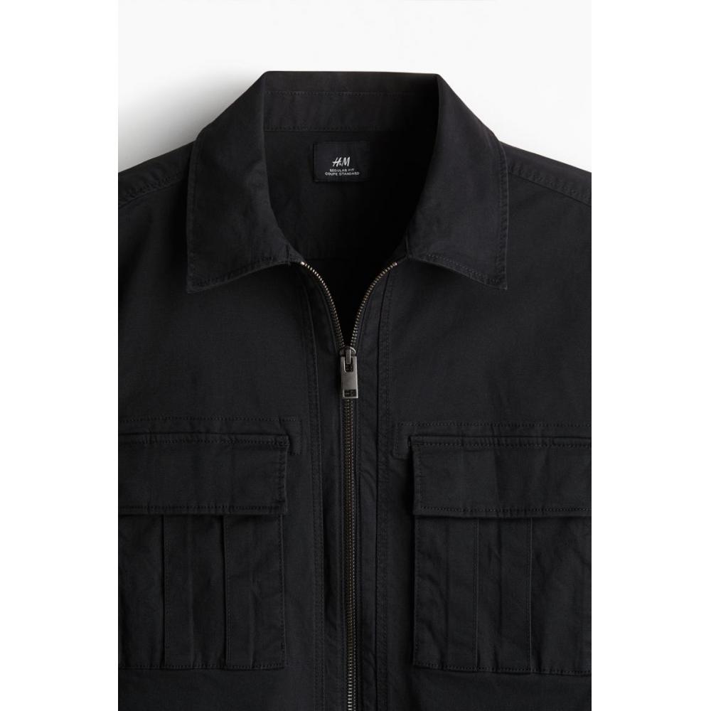 H M Twill oversHirt Regular Fit Black