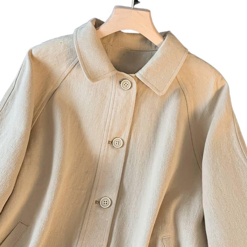 High-End Women's Twill Cotton Jacket with Fruit Enzyme Wash - 2026 Autumn Collection