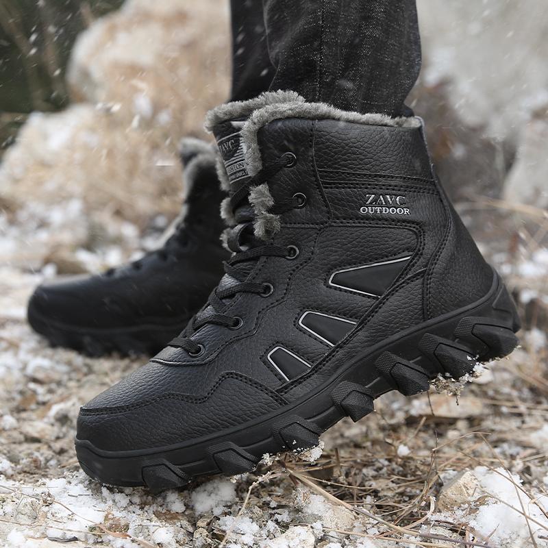 TUINANLE Men's High Quality Winter Snow Boots - Non-Slip Warm Thick Cotton Shoes for Outdoor Hiking Mountain