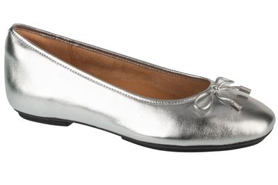 Delicato Bow Soft Ballerina, Womens Silver Ballerinas