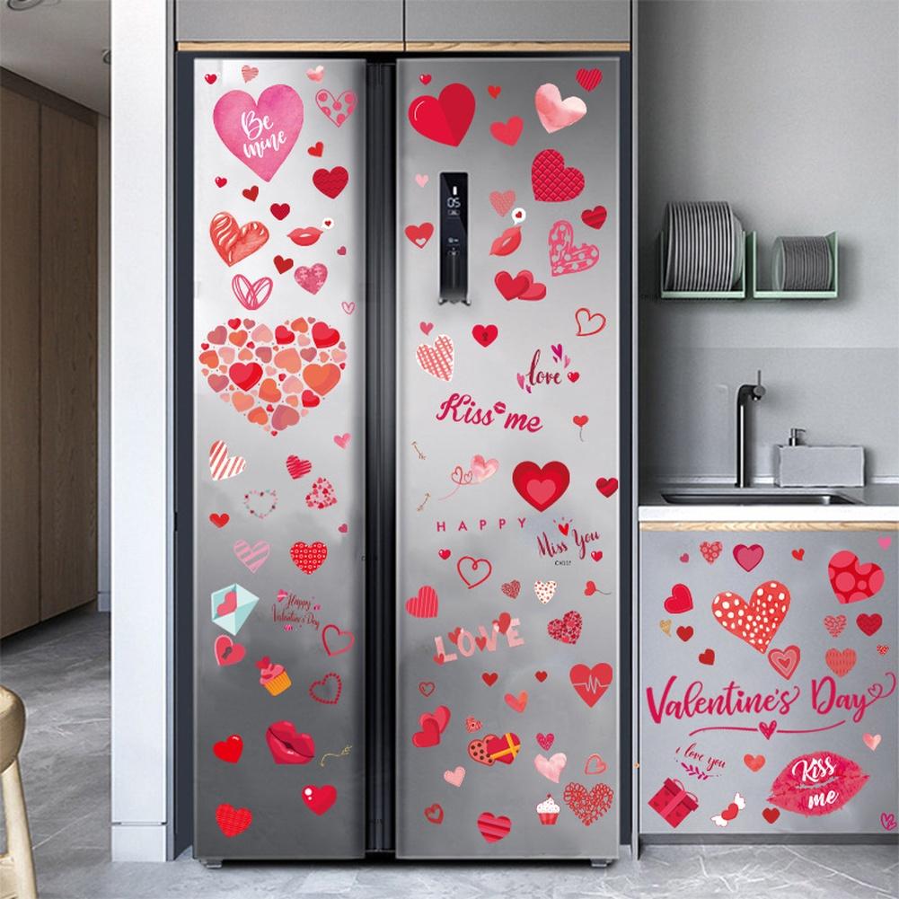 Indoor Glass Safe Heart Window Clings Valentine Stickers