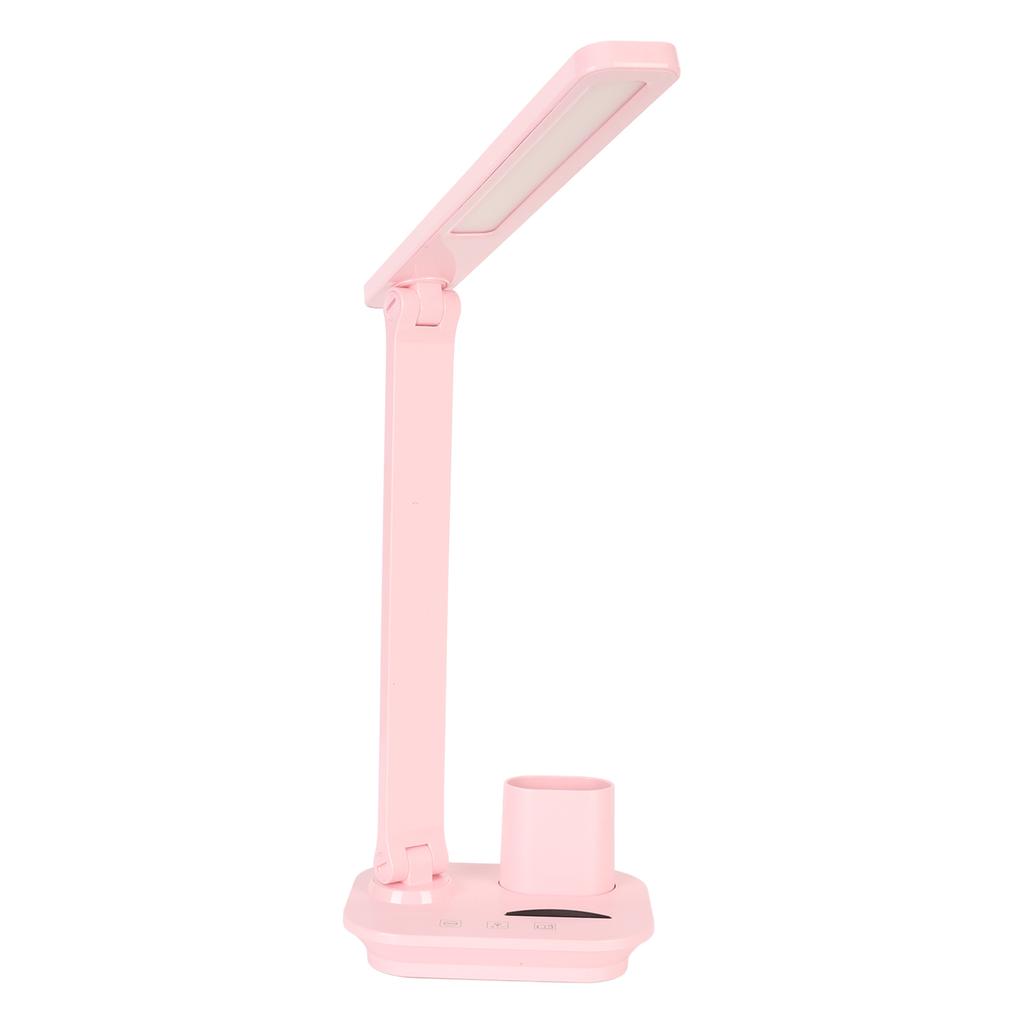 LED Desk Lamp 3 Colors Stepless Dimming Touch Control Eye Protection LED Reading Light with USB Output Pink