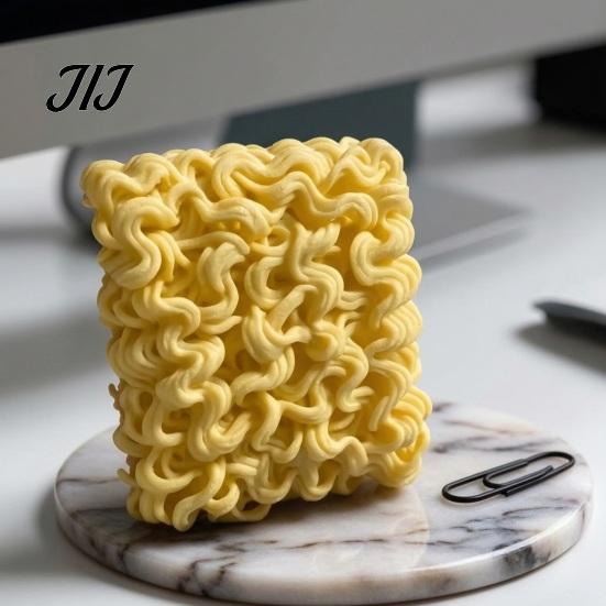 Decorative PLA Plastic Crafts 3D Printed Instant Noodle Figurine, Realistic Ramen Snack Desk Ornament, Novelty Gag Gifts for Coworkers Creative