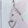 Handgefertigte Perlen-Handykette Süße Schleife Herz Handy-Anhänger Stilvoller Schlüsselanhänger Anhänger Schlüsselanhänger Damen Taschenzubehör