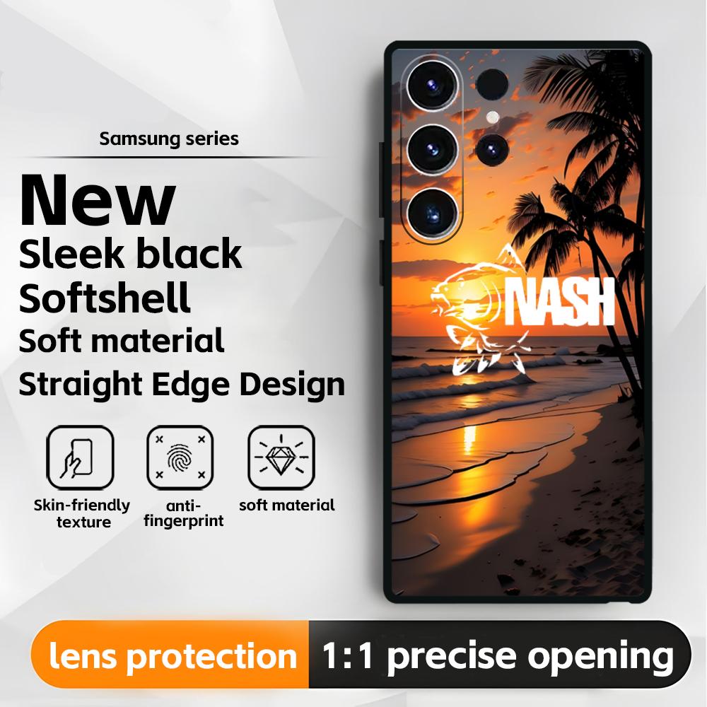 

Fashion N-nasH Fishing Brand Phone Case For Samsung Galaxy S26 S25 S24 S23 S22 S21 Plus Ultra Note20 Soft Black Galaxy S22 5G