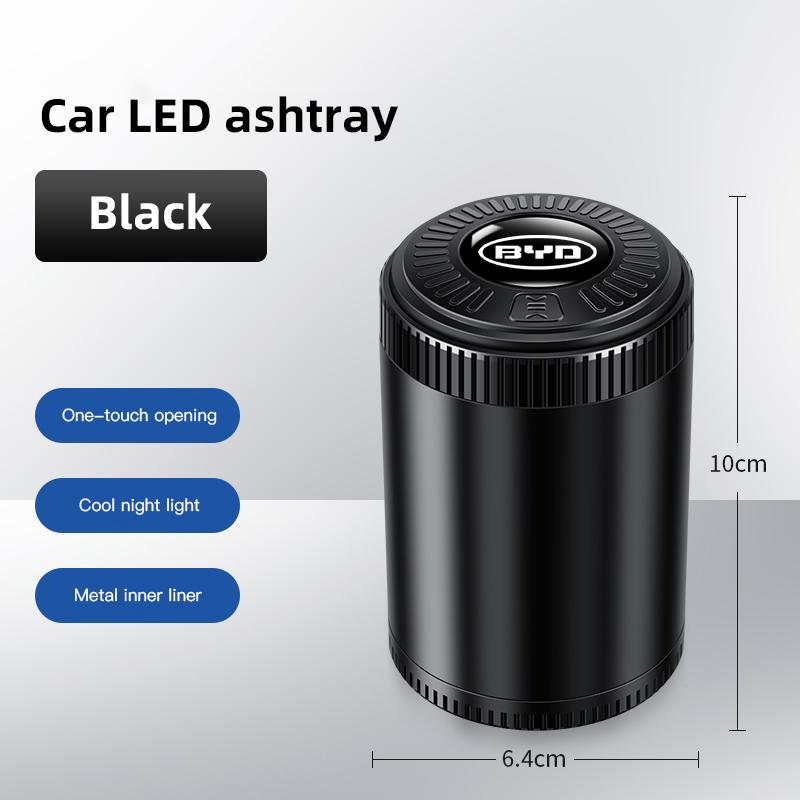 Car Interior Ashtray LED Light Portable Smoke Ashes Holder For BYD Qin Tang U8 F3 E6 Atto3 Yuan Plus Song Max F0 G3 I3 Ea1 Dmi