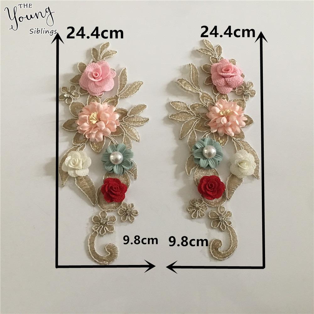 

Three-Dimensional Flower-Dipped Embroidered Lace Collar Pair Of Flower Imitation Pearl Mesh Lace Lace Women S Clothing Accessories Style 1504-1505 (1 pair)