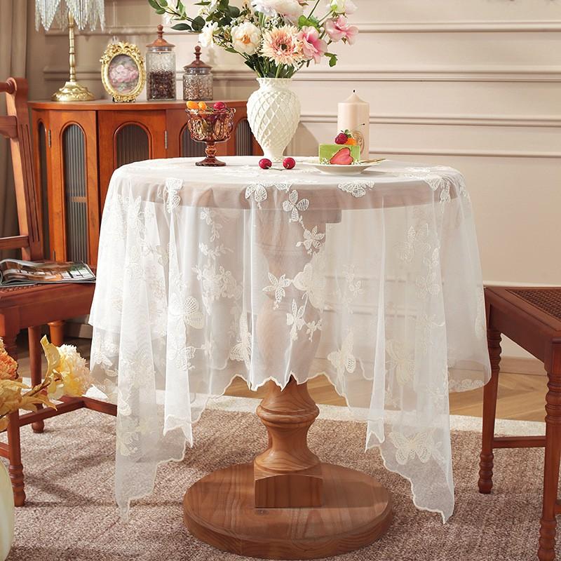 Elegant Lace Tablecloth French Style Rectangular Dining Cover Vintage Decorative TV Stand Dustproof Cloth